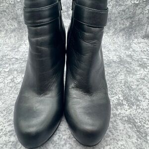 Nine West Black Leather Heeled Ankle Boots